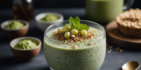 matcha chai pudding